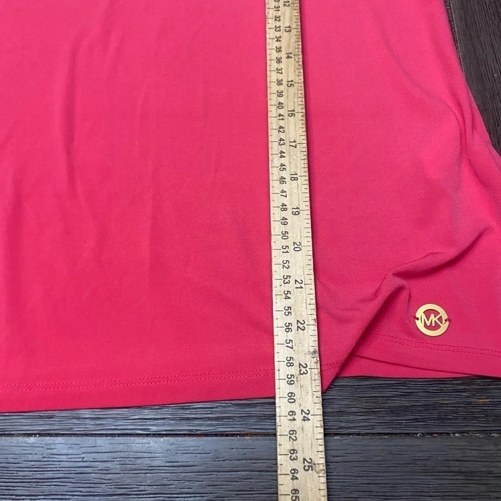 Michael Kors Red Cut Out Crew Neck Short Sleeve Blouse XL